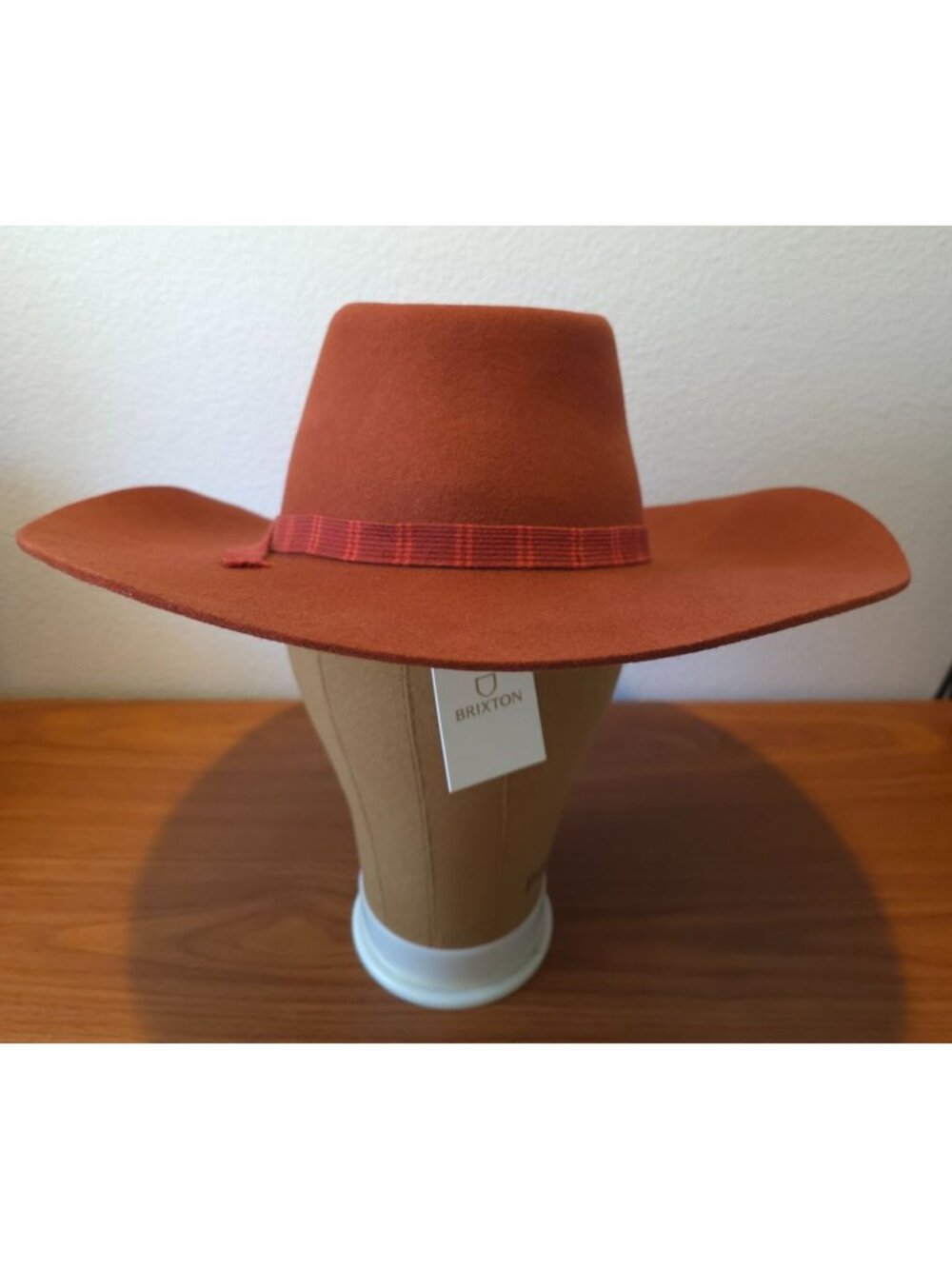 NWT Brixton Leigh Burnt Henna Wool Felt Cowboy Western Fedora Hat L (7-1/2) - Picture 5 of 11